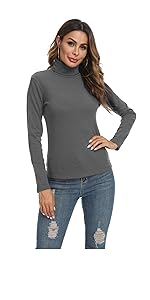 women cotton long sleeve turtleneck top