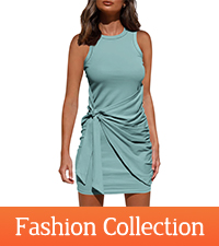 Summer T Shirt Dress Casual Sleeveless Wrap Bodycon Ruched T Shirt Spring Dress Tie Waist Dresses