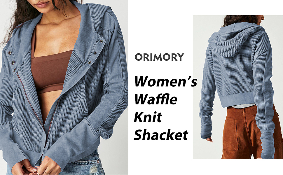 women waffle jacket