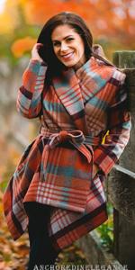 Plaid Pattern Rabato Coat