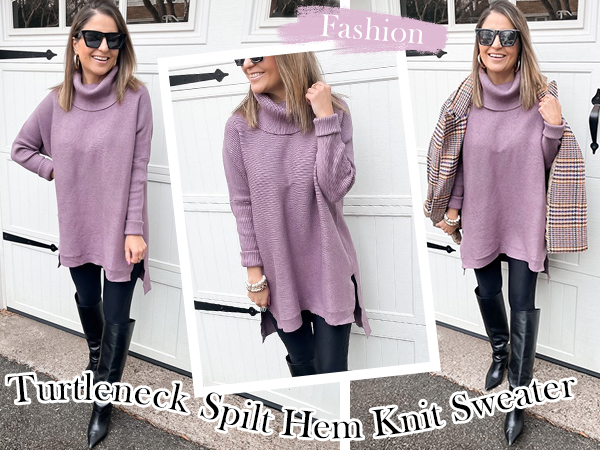 Spilt Hem Knit Sweater 