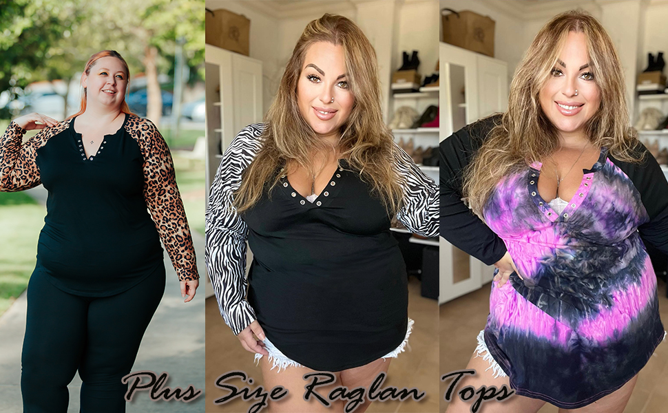 plus size raglan tops