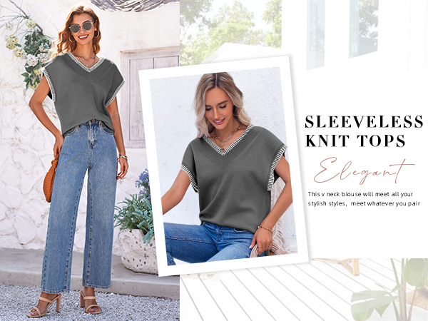 Sleeveless Knit Tops