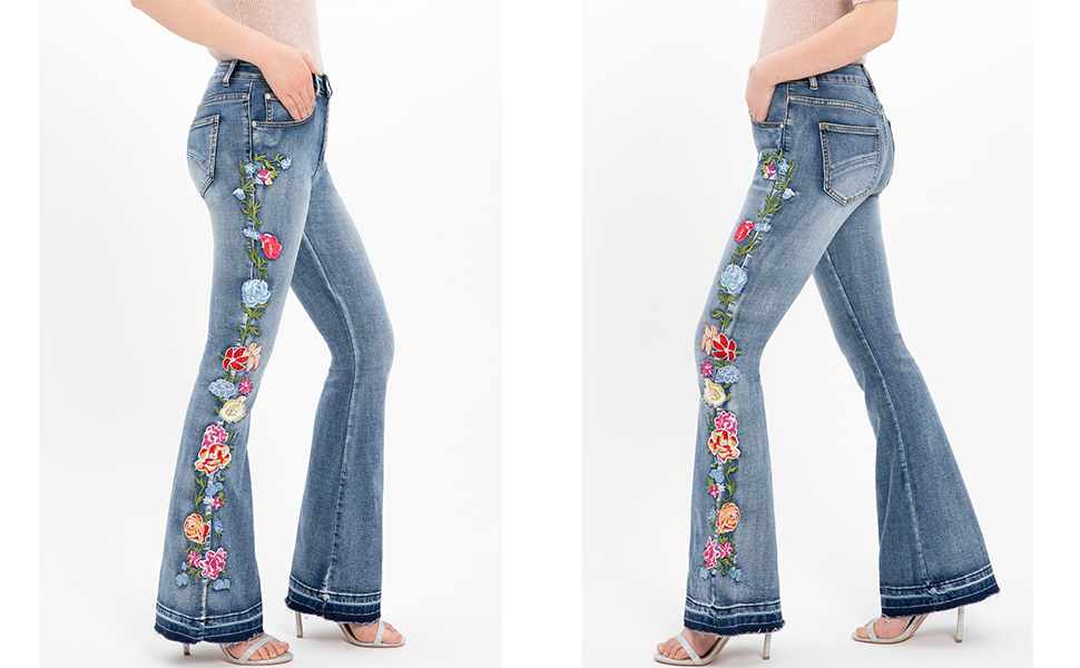 womens embroidered jeans