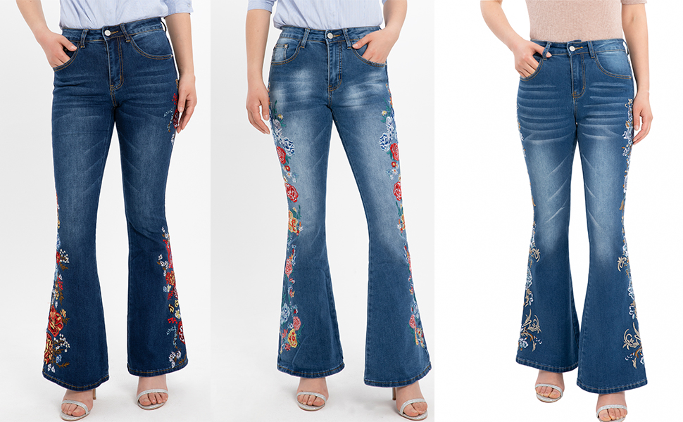 embroidered jeans for women