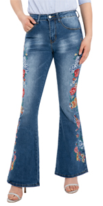 embroidered jeans for women