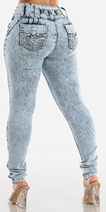 Mid Rise and High Waist Women&#39;s Butt Lifting Skinny Jeans