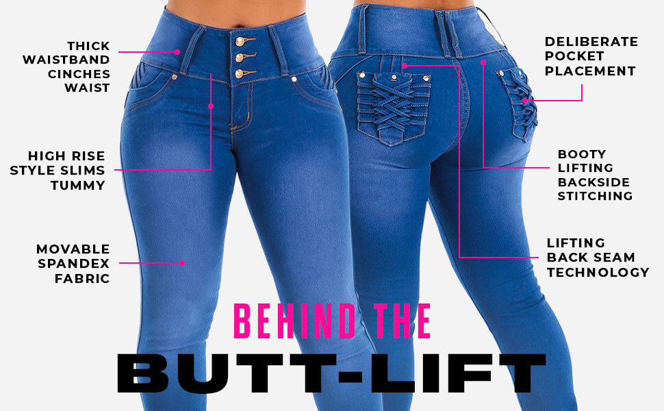 Butt Lifting Levanta Cola Stretchy Womens Jeans by Moda Xpress