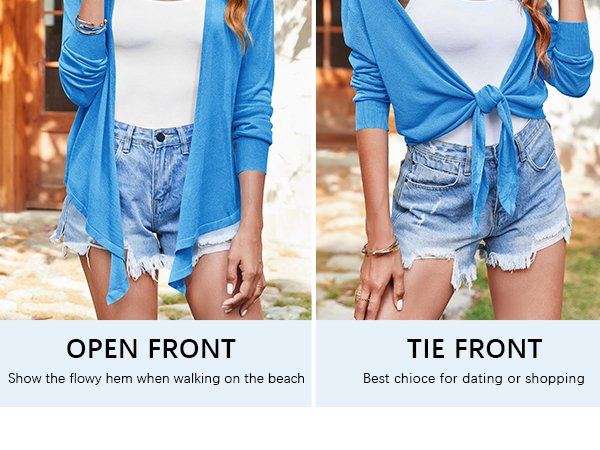 summer lightweight tie knot front cardigan