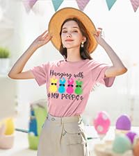 Easter Shirts for Women Hanging with My Peeps Shirt