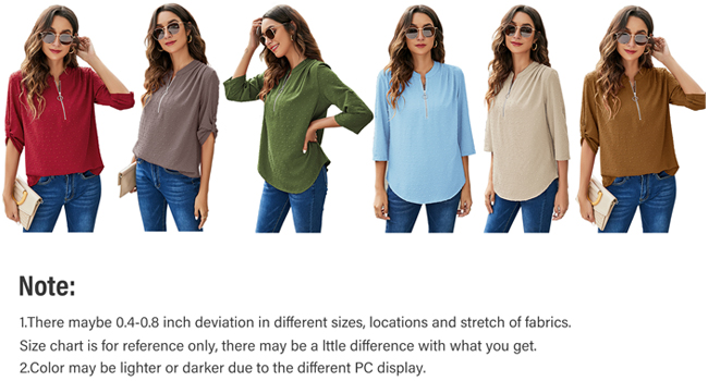 3/4 sleeve tops for women