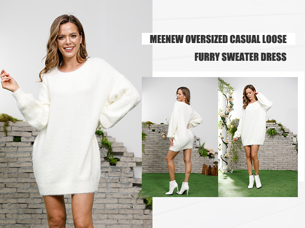 Meenew Women Oversized Sweater Dress