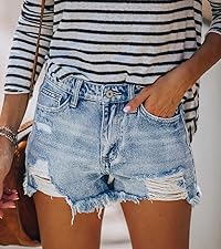 blue jean shorts for women ripped