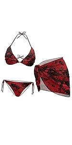 red blood bikini set