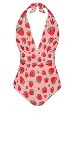 Red Strawberry One Piece Swimsuit