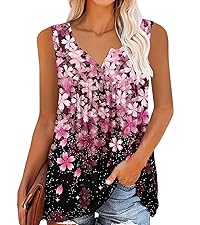 onlypuff womens tank tunic tops summer tops sleevless shirts flowy boho top