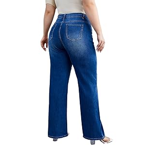 Plus Size Wide Leg Jeans for Women