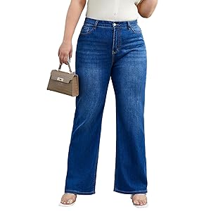 Plus Size Wide Leg Jeans for Women