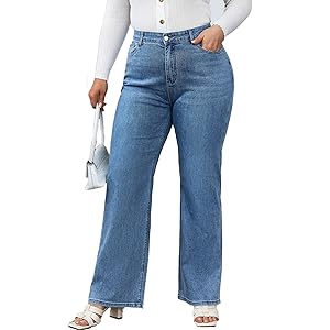 Plus Size Wide Leg Jeans for Women