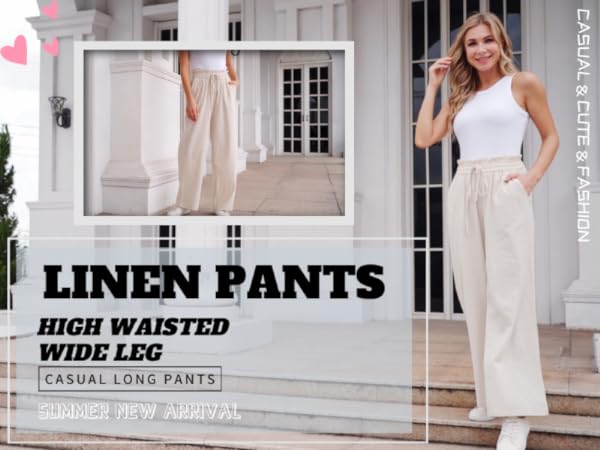 LNX Womens Linen Long Pants