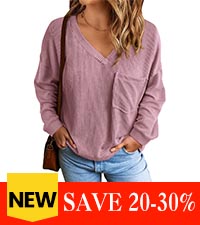 women long sleeve tops oversized shirts for women loose fitting tops fall fashion v neck knit blouse