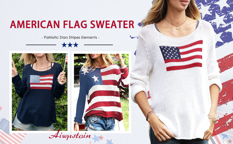 american flag sweater women