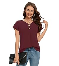 GOUCEHN Womens Tops Summer Dressy Casual Shirts Short Sleeve V Neck Blouses Business Work Tshirts