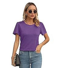  GOUCEHN Womens Tops Casual Dressy Shirts Summer Short Sleeve T Shirt Loose Fit Blouses Basic Tees