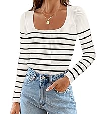 ribbed long sleeve tops for women