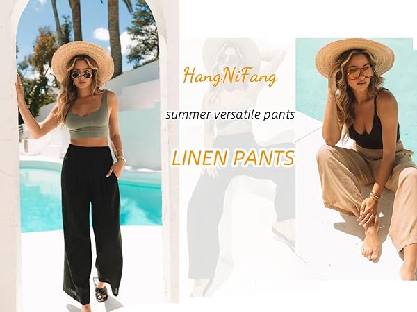 wide leg linen pants