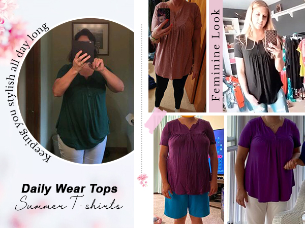 summer tops for women short sleeve