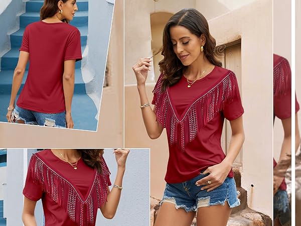 Women&#39;s Fringe Trim Shirts