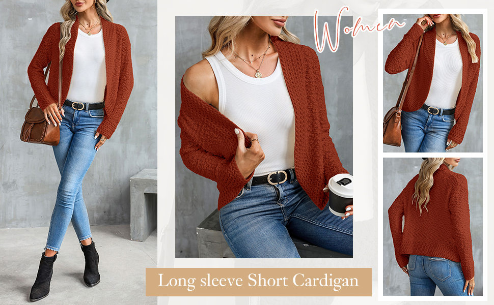 long sleeve cropped womens cardigans fall sweaters for women 2023 trendy womens cardigans fall 