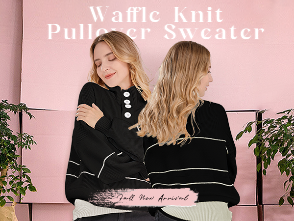 Waffle Knit Pullover Sweater