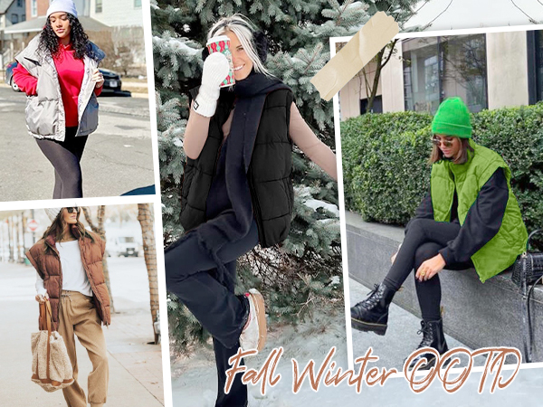 winter puffer vest for women