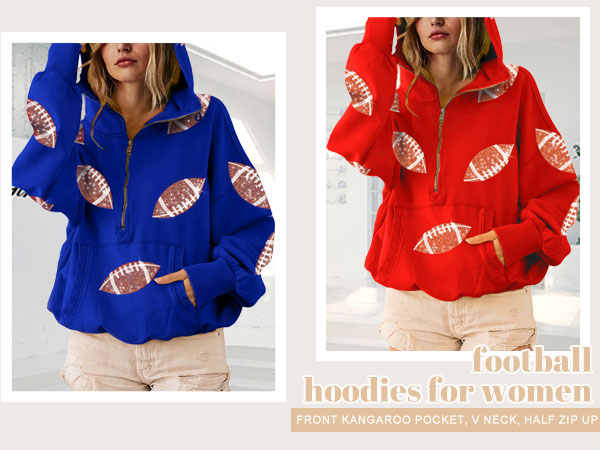 game day football hoodies for women