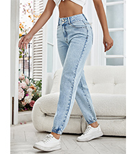 SweatyRocks Women''s Casual High Rise Jogger Jeans Vintage Washed Mom Jeans Denim Pants