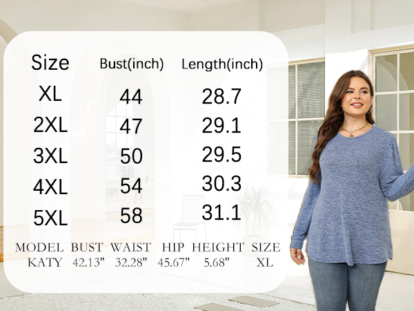 Womens-Plus-Size-Tops Crew Neck Puff Sleeve Shirts Casual Tunic Sweatshirts XL-5XL