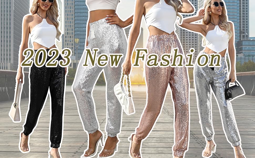 sequin joggers for women