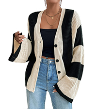 Colorblock Oversized Cardigan