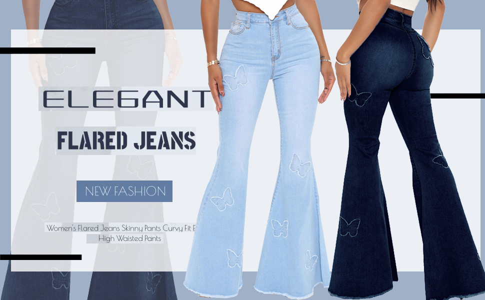 Bell Bottom Butterfly Jeans