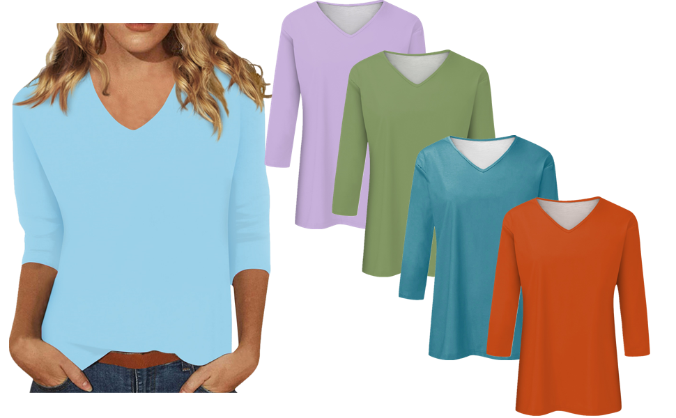 3/4 Sleeve Tops for Women