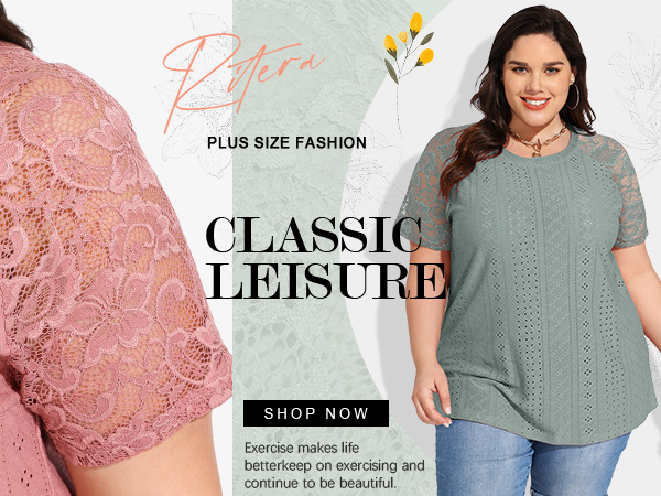 plus size lace tops