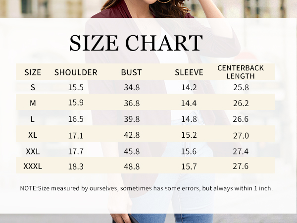 Women Casual Lightweight Cardigans Dusters 3/4 Sleeve Classic Open Front Cardigans Fall