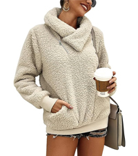 fleece sherpa pullover womens fuzzy sweatshirt for women fluffy sweater winter clothes for women