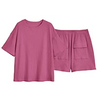 womens two piece outfits lounge sets for women pajamas set casual cozy oversized tops and shorts set