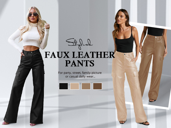 faux leather pants