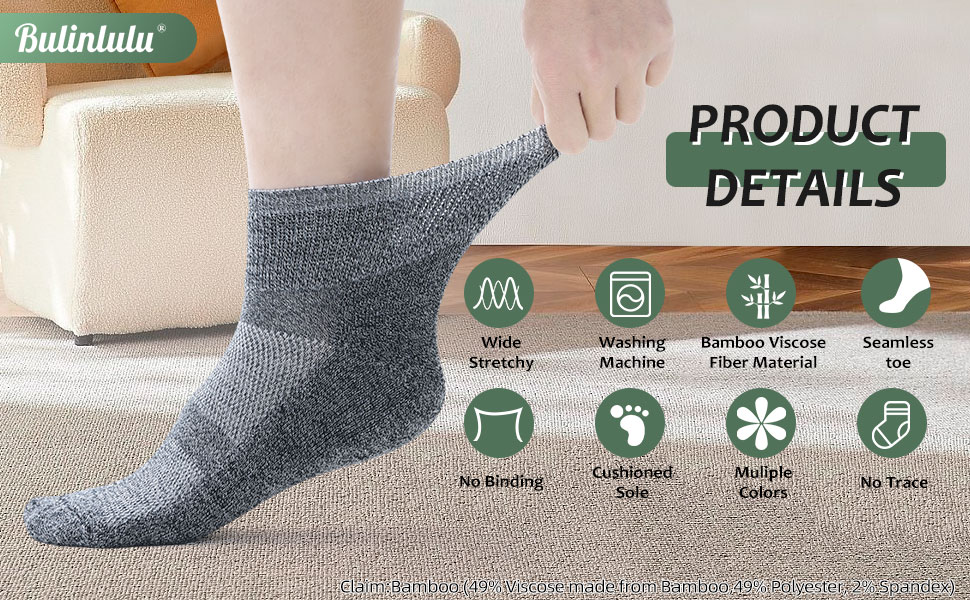 wide ankle diabetic socks for men women 