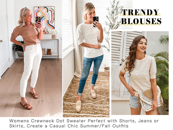 trendy knit blouses