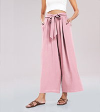 wide leg elastic waist pants for women